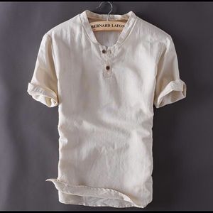 Men’s island style 100% linen tops NEVER worn